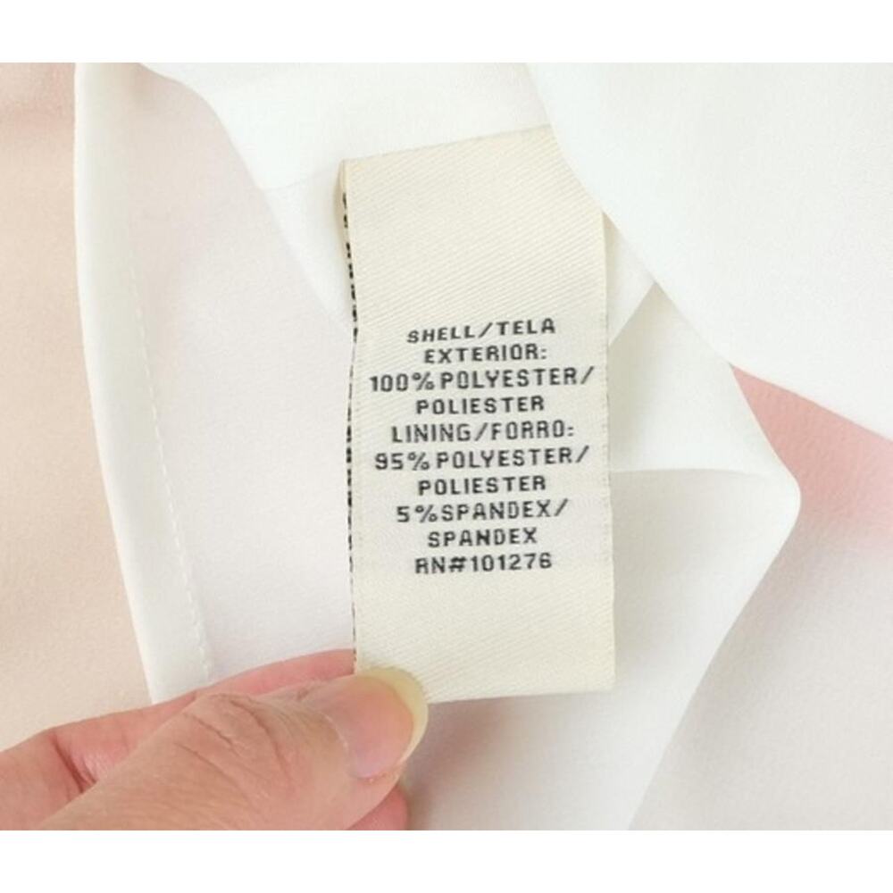 ECI Orange Ivory White Color Block Gathered Above Knee Mini Y2K Skirt Lined 14 - Picture 5 of 6
